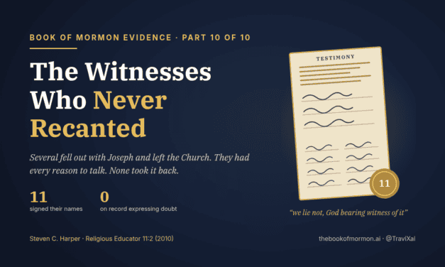 Book of Mormon Evidence, Part 10 of 10: The Witnesses Who Never Recanted