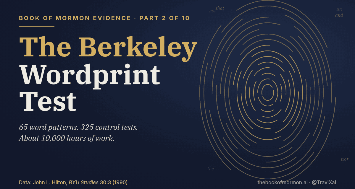 Book of Mormon Evidence, Part 2 of 10: The Berkeley Wordprint Test