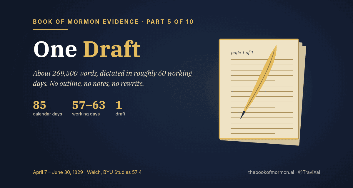 Book of Mormon Evidence, Part 5 of 10: One Draft