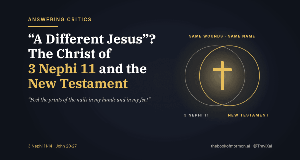 “A Different Jesus”? The Christ of 3 Nephi 11 and the New Testament
