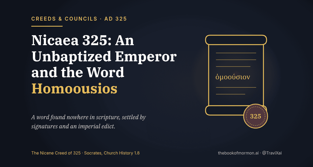 Nicaea 325: An Unbaptized Emperor and the Word ‘Homoousios’