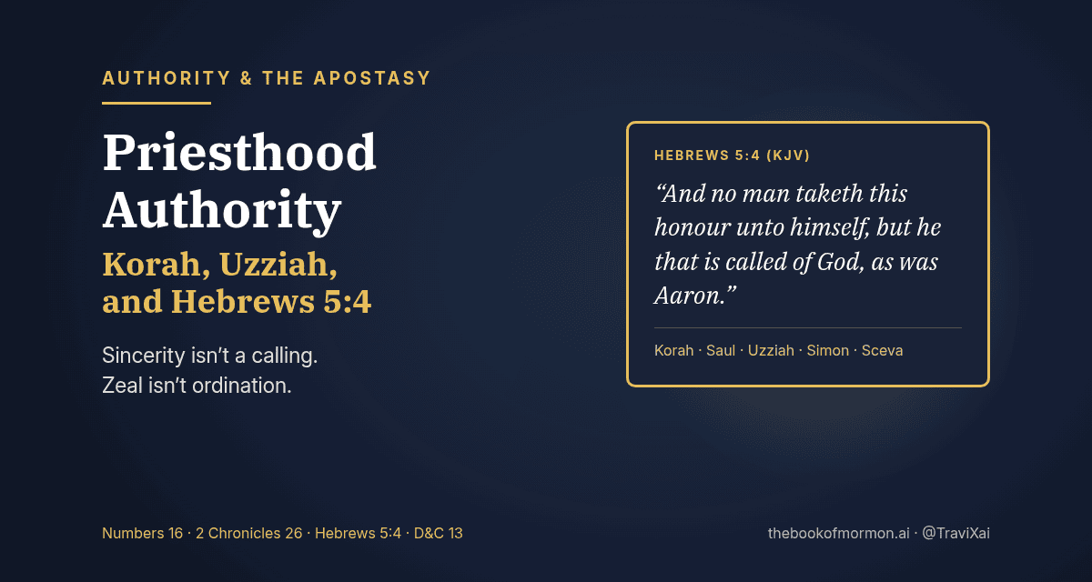 Priesthood Authority: Korah, Uzziah, and Hebrews 5:4