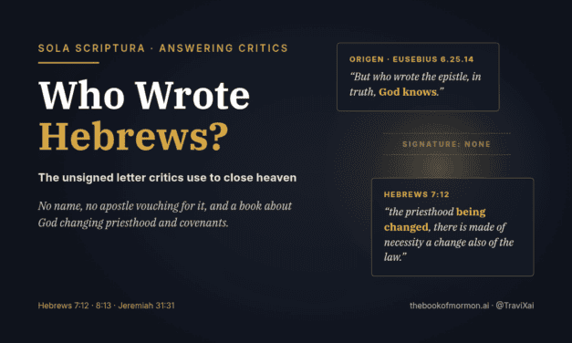 Who Wrote Hebrews? The Unsigned Letter Critics Use to Close Heaven