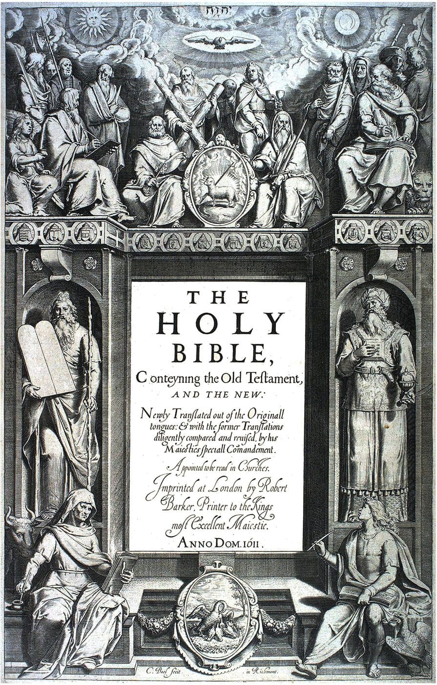 Title page of the first edition King James Bible, 1611